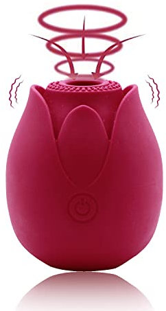 Silicone Vibratóri Forma di Rosa Potente Suććhia Clitóridè per Donņa Cápèzzóli Lînguá Vibrántè Sèssó Vibrátórè Suććhíatore Clítorídeo Sēsśuāle Tóngue Lîćkìng Vibrátóri,Gules