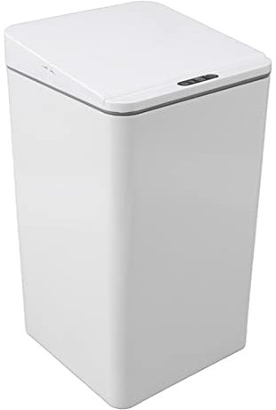 Desktop Trash Can, Touchless Automatic Rubbish Can Motion Sensor Garbage Can 9L Slim Smart Trash Can USB Charging Small Trash Bin With Foldable Lid for Bedroom, Bathroom, Office (White)