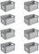 keeeper Set di Cassette da Trasporto, 8 x 20 L, Design Impilabile, Polipropilene, Robert, Nordic Grey (Grigio)