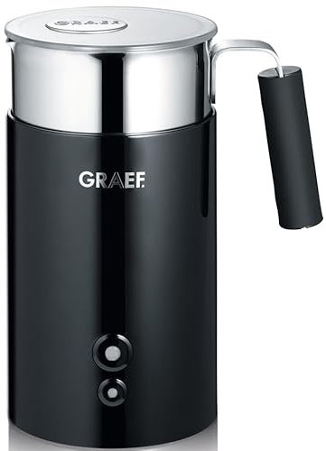 GRAEF Electric Milk Frother MS702 with Removable Stainless Steel Jug, Black