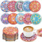 WuGU 10 Pièces Peinture Diamant Dessous de Verre, 10 cm Dessous de Verre en Liège Rond, Mandala sous-Verres Art de Diamant avec Support, Tapis de Tasse Mandala en Bois pour Tasses, Vases, Cadeau