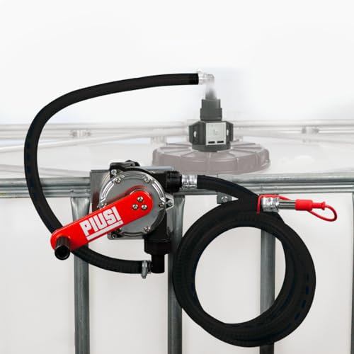 PIUSI Handkurbelpumpe für Diesel und Öl mit IBC-Tankstütze, Kapazität 38 Liter pro 100 Umdrehungen | Handpumpe F003325B0