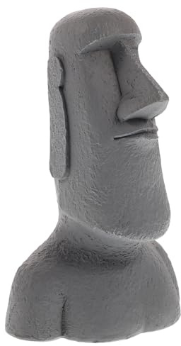 Milisten Osterinsel Ahu Akivi Moai Monolith Statue Harz Osterinsel Kopf Figur Mini Moai Garten Skulptur Lustige Ornamente Ostern Party Supplies für Rasen