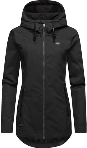 Ragwear Damen Übergangsjacke leichte Jacke Kurzmantel wasserdicht mit verstellbarer Kapuze Zuzka Intl XS-6XL