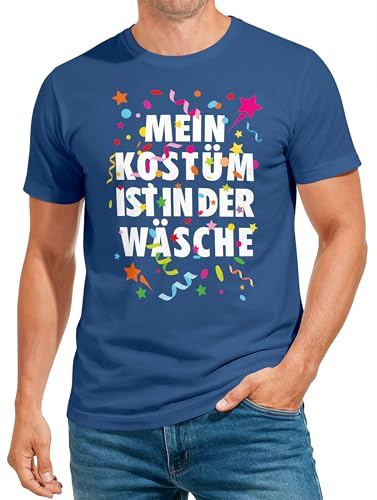 MoonWorks® Herren T-Shirt Fasching Karneval Kostüm-Ersatz Verkleidung Last Minute Faschingskostüme Männer Denim XL