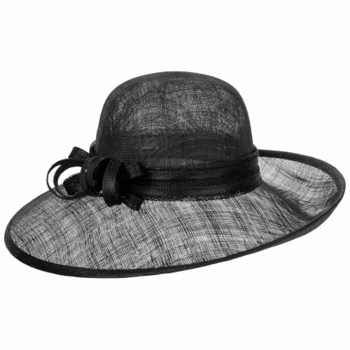 Seeberger Leavica Damenhut mit Schleife Sinamayhut Strohhut Anlasshut Damen - Ripsband Sommer Frühling-Sommer - One Size schwarz