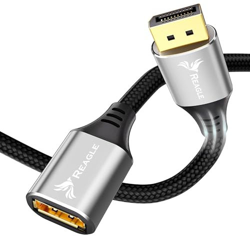 Reagle DisplayPort Extender 1.4 DP 8K 4K@144Hz HDR Rallonge 8K 60Hz 4K 144Hz Câble de connexion HDR dynamique mâle vers femelle (2m)
