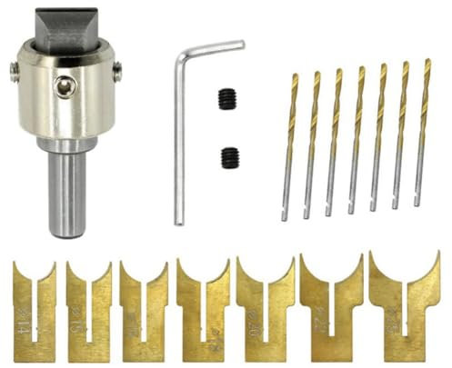 Desikixudy Lot de 16 emporte-pièces pour menuiserie de 14 à 25 mm, fraise pour perles, outils de fraisage pour menuiserie souples et dures