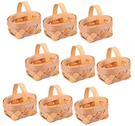 ABOOFAN Cesta De Mimbre 9 Mini Cestas Portátiles Perfectas Para Guardar Dulces y Galletas