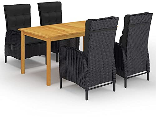 FUDUGEHMIOFWFJJ glasplatte Tisch,küchentisch klein,Tisch mit 4 stühlen Set,5-TLG. Garten-Essgruppe Schwarzdining Table Set 4 Chairs,bistrosets,Patio Tisch und stühle Set,