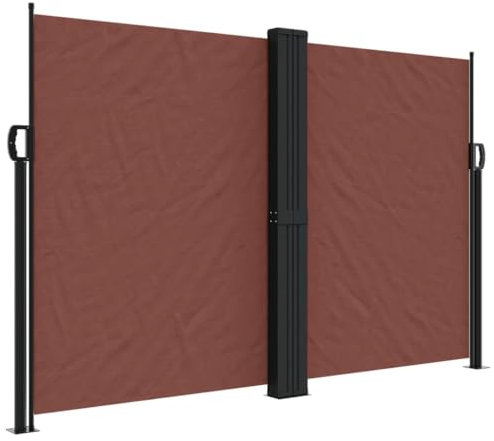 vidaXL Seitenmarkise, Sichtschutz Ausziehbar, Windschutz Sonnenschutz für Garten Balkon Terrasse, Seitenrollo Seitenwandmarkise, Braun 160x600cm