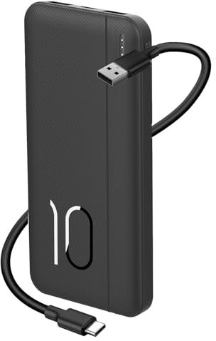 Power Bank Portable Charger 10000mAh Quick Charge Ultra Slim USB C Battery Pack with 2 USB A Outputs, Compatible with iPhone 14 13 12 11 Huawei iPad Samsung Galaxy Android Tablet (Black)