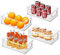 GRANZ Stackable Fridge Food Storage Containers with Lids | Set of 4 Fridge Organisers | Fresh Produce Saver Keepers | BPA-Free Refrigerator | Fruit and Vegetable Cabinet Storage Bins (‎‎GRZ-RFC04)