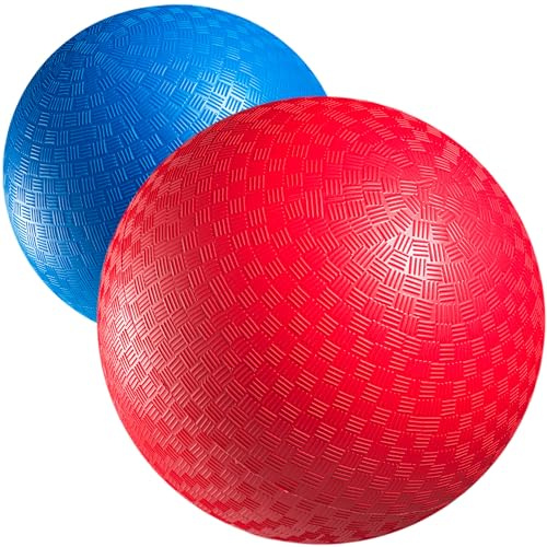 Red & Blue Kickball Set - (8.5 Inch) with Pump for Toddlers Kids & Adults - Gym Sports Toys - Fun Playground Balls for Kids Dodgeball, Four Square, PE, Games, Recess and More