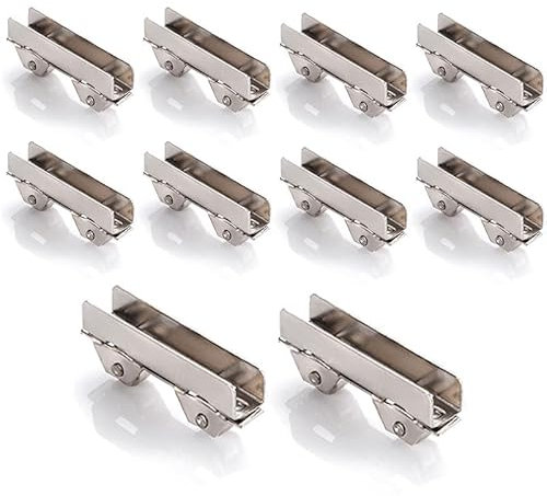 Abrazaderas de rueda de puerta de cristal, 10 unidades de rodillo de puerta corredera de acero inoxidable para puerta de vidrio de 8 mm de grosor, 8 mm de ancho ranurado