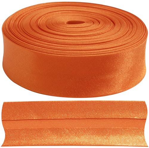 AERZETIX - C77334 - Gefaltetes schrägband 9 Meter x 18mm - aus Polyester - Farbe orange