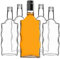 KADAX Lot de 50 bouteilles en verre de 500 ml, vides, avec bouchon à vis, petites bouteilles de liqueur à remplir, bouteilles décoratives (noir, longues)