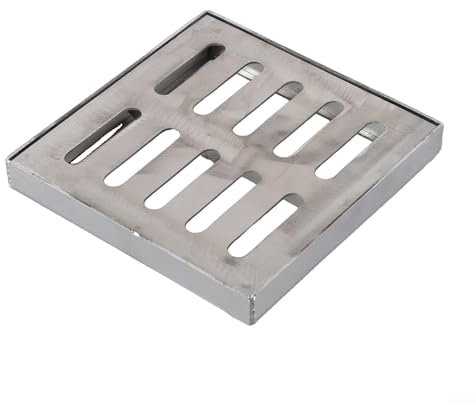 Edelstahl-Ablaufgitter, Outdoor-Entwässerungsabdeckung, Gitterrost, Regenwasser-Bodenablauf mit Rahmen, rutschfestes, zweireihiges Design, für Außenbereiche, verschiedene Einstellungen (150 x 150 x 20