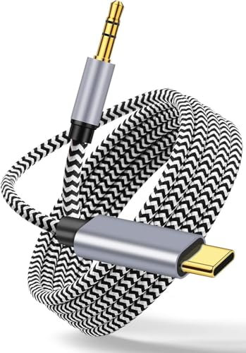 Câble USB C vers 3.5mm Jack DAC Audio Cable USB C Jack Voiture Auxiliaire AUX Prise Adaptateur pour i Phone 16 15 Pro Max,Samsung Galaxy S22/S21/S24/Note 20/10,Huawei P40/P30 Pro,Xiaomi 10 Pro et Plus