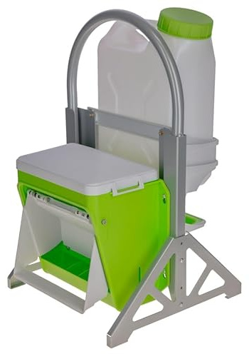 Kerbl SmartCoop mobiles Futter Set (Geflügeltränke 10L, Futterautomat mit Schutzklappe, mobiler Standfuß inkl. Befestigungsschrauben, Tierfütterung, Hobbyfarming)