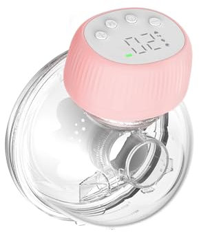 Smocraut Breast Pump Electric,4 Modes 12 Levels with LED Dispaly,Hands Free Breast Pumps Wearable Portable,Rechargeable Wireless Milk Pump,Low Noise Painless (Pink-1PC)