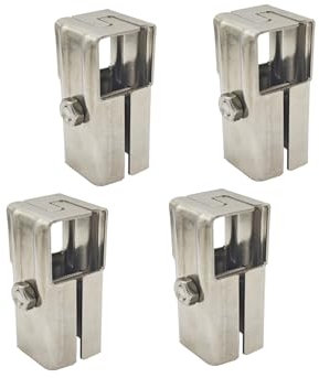 4 Pcs 1.18 Square Tube Connector, 2 Way T Split Square Tube Clamp for 30x30mm, 201 Stainless Steel