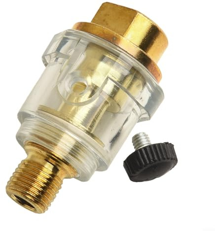 Feegow Mini huileur pneumatique pneumatique pour outils pneumatiques – Lubrificateur compact en métal de 58 mm avec niveau d'huile transparent, construction en fer cuivré résistant à la rouille
