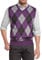 True Rock Herren Argyle V-Ausschnitt Sweater Vest, Violett/Schwarz/Grau, L