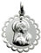 Inmaculada Romero IR Hängende Medaille Silber Gesetz 925m Jungfrau Mädchen 19mm. Lisa Zaun-Detail-Blütenblätter-Deck