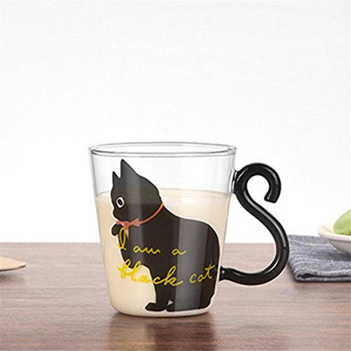Brief gedruckt transparent transparentes Glas Kaffee Tee Getränke Dessert Frühstück Milch Tasse Glasbecher Griff Trinkgeschirr, Löffel