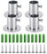 4PCS Wardrobe Bracket, Wardrobe Rail Rod Pole Socket, Wardrobe Pipe Bracket, Stainless Steel Rod Socket Flange Set, Wall Mount Hanging Rail End Supports for Closet Curtain (32mm)