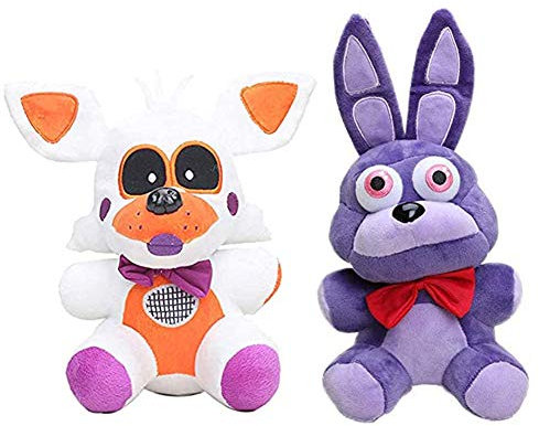 Zhongkaihua Lolbit + Nightmare Bonnie Set Five Nights Game Plush Set Fnaf Plushies Fnaf Toys Sister Location for Kids Christmas New Year Birthday Gift
