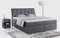 MKS MEBLE Boxspringbett 160x200 Grau Kunstleder, Bett mit Multipocket Matratze H3 und Topper, Polsterbett 160x200 mit Bettkasten und Kopfteil, DIEGOS Dunkelgrau Kunstleder