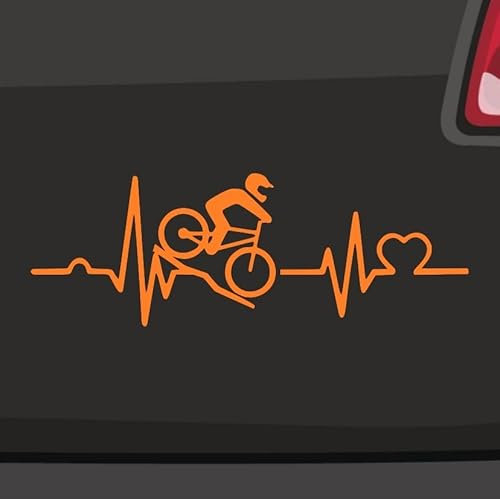 Herzschlag Downhill -6 Größen 21 Farben- Aufkleber Mountainbike Bergabfahrt MTB