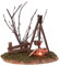 Holyart Feu de Joie Casserole avec lumière Effet Flamme et Branches 15x13x10 cm crèche de 8 cm