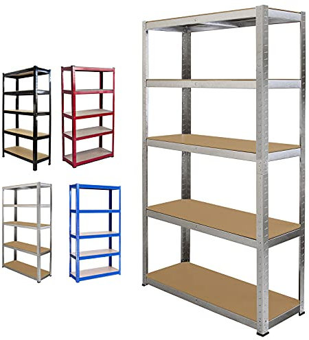 AUTOFU 5 Stöckiges Schwerlastregal Regal, Lagerregal Garagenregal, Metallregal Verzinkt - 180cm x 90cm x 40cm