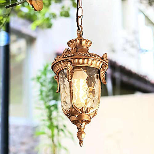Mengjay Outdoor Höhenverstellbar Pendellampe Retro Außen-Hängeleuchte Aluminium/glas Hängelampe Wasserdichte IP44 Pendelleuchte für Garten Flur Balkon Pavillon Villa