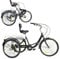 24 Zoll Klapprad Dreirad für Erwachsene Klappbar 7 Gang Tricycle Radfahren Sattel mit Rückenlehne, Einkaufskorb für Erwachsene und ältere Menschen Schwarz