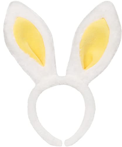 TRIXES Serre-tête de lapin jaune - Oreilles de lapin - Accessoire oreilles de lapin - Accessoire de Pâques - Cadeau de Noël - Cosplay - Bandeau en peluche - Oreilles de lapin