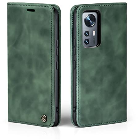 LBH Handyhülle für Xiaomi 12T / Xiaomi 12T Pro in Grün mit Karten- und Geldfach Smartphone Hülle mit Standfunktion Flip Case Schutzhülle Magnetverschluss Vintage