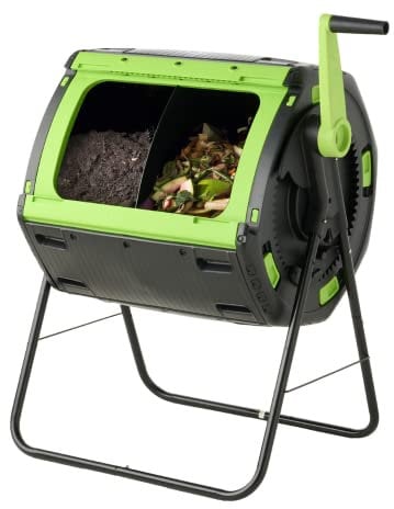 Moutta | Compostador Rotativo de Doble Celda de Gran Capacidad 180 litros ● Simplifica y acelera el compostaje ● Antiroedores