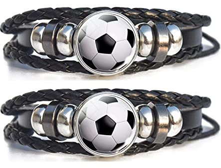T TAKONE Fussball Mitgebsel für Jungen, 2er-Pack Fußball-Freundschaftsarmband, Beste Geburtstagsgeschenke für Kinder, die Fußball Lieben