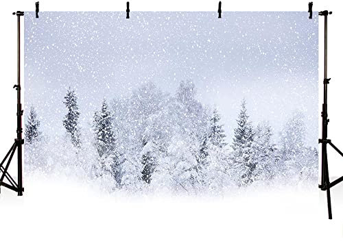 AIBIIN 2,1 x 1,5 m Weihnachten Fotografie Hintergrund Winter Wald Schnee Kiefer Baum Urlaub Hintergrund Kinder Porträt Familie Party Dekoration Banner Studio Requisiten Zubehör, c7570