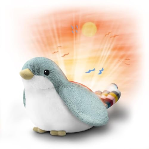 ZAZU Shally Spatz Sonnenuntergangsprojektor | Entspannende Melodien | 3-Schritt-Schlafprogramm | Schreisensor | Kindersicherung | Batteriebetrieben | Ideal für Kinderzimmer | 20 cm x 24 cm x 12 cm