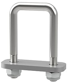 SUPROD U-Bügelschraube M10 mit Klemmplatte und Stopmuttern Sliphilfe Trailer verzinkt M10, LW=41, LH=85 mm