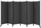 GOPLUS Paravent Pliable 6 Panneaux avec Roues, Brise Vue Intérieure et Extérieure avec Support en Métal,Paravent de Chambre Retractable 334,5x172CM, pour Salon, Chambre, Hôpital(Gris)