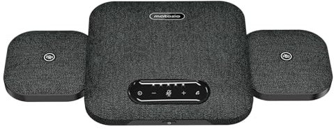 Matosio Octopus Pro2 Konferenzlautsprecher mit Mikrofon Bluetooth und USB, 2 kabellosen Erweiterungsmikrofonen, Sprachaufzeichnung bis 10M, für große Konferenzräume