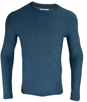easy casuals Quick-Dry Athletic Long Sleeve T-Shirt: Moisture-Wicking, Stretchable - Lightweight & Durable Performance Wear (UK, Alpha, S, Regular, Regular, Dark Navy Space dye)