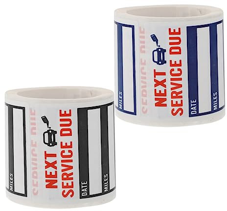 EXCEART 2 Rollen 300 Stück Etikettenaufkleber Abnehmbare Etiketten Autowartungsaufkleber Service Due-Aufkleber Selbstklebende Autoaufkleber Motoröl Statische Aufkleber