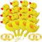 PANYI 30 Stück Mini-Enten-Ballons in Entenform, Aluminiumfolie, wiederverwendbare Enten-Party-Dekorationen, geeignet für Bauernhoftier-Themenpartys, Abschlussfeiern, Kindergeburtstage usw., Gelb
